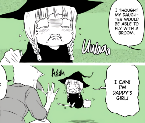 Little Witch Tries to Fly With a Broom